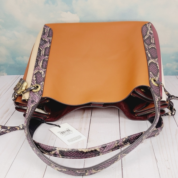 COACH Harmony Hobo Colorblock Snakeskin - Picture 6 of 15